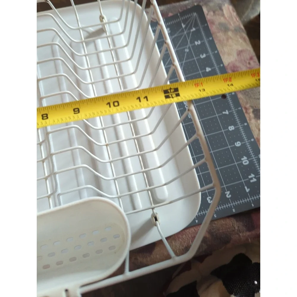 Vintage White Rubber Wire Dish Rack Rubbermaid Drainer Plastic Retro
